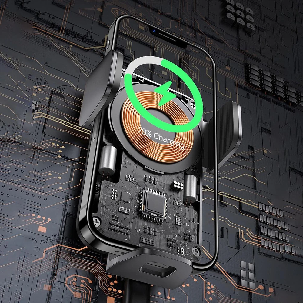Baseus Automobilinis laikiklis 4.7-7.5" ekranų telefonams su belaidžiu Qi įkrovimu 15W, IR jutikliu
