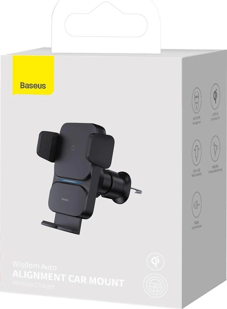 Baseus Automobilinis laikiklis 4.7-7.5" ekranų telefonams su belaidžiu Qi įkrovimu 15W, IR jutikliu