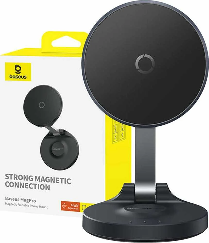 Magnetinis stalinis telefono stovas Baseus MagPro lipnus (juodas)
