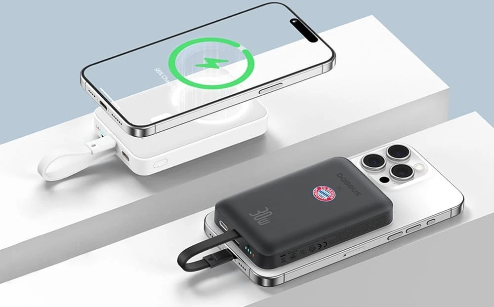 Baseus Mini 10000mAh 30W Magnetic Powerbank (juodas) Bayern Edition