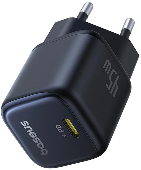 Baseus Sieninis įkroviklis PicoGo GaN 45W USB-C QC PD, juodas