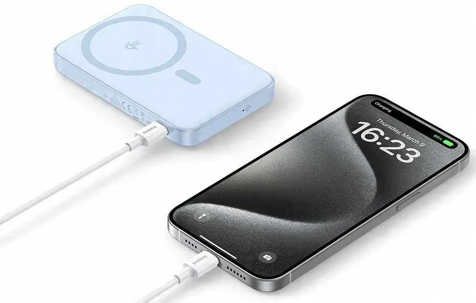 Baseus powerbank with stand PicoGo Qi2 5000mAh 20W (mėlynas)