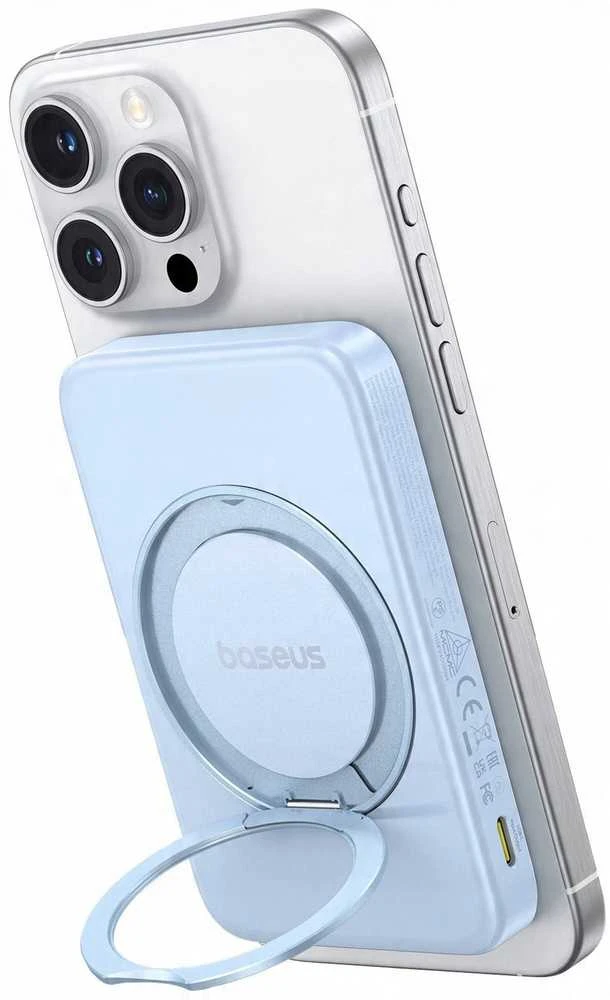 Baseus powerbank with stand PicoGo Qi2 5000mAh 20W (mėlynas)