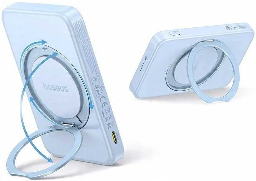 Baseus powerbank with stand PicoGo Qi2 5000mAh 20W (mėlynas)