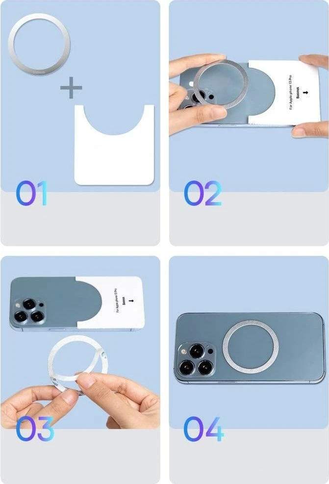 Baseus Halo magnetinis telefono laikiklis žiedas MagSafe