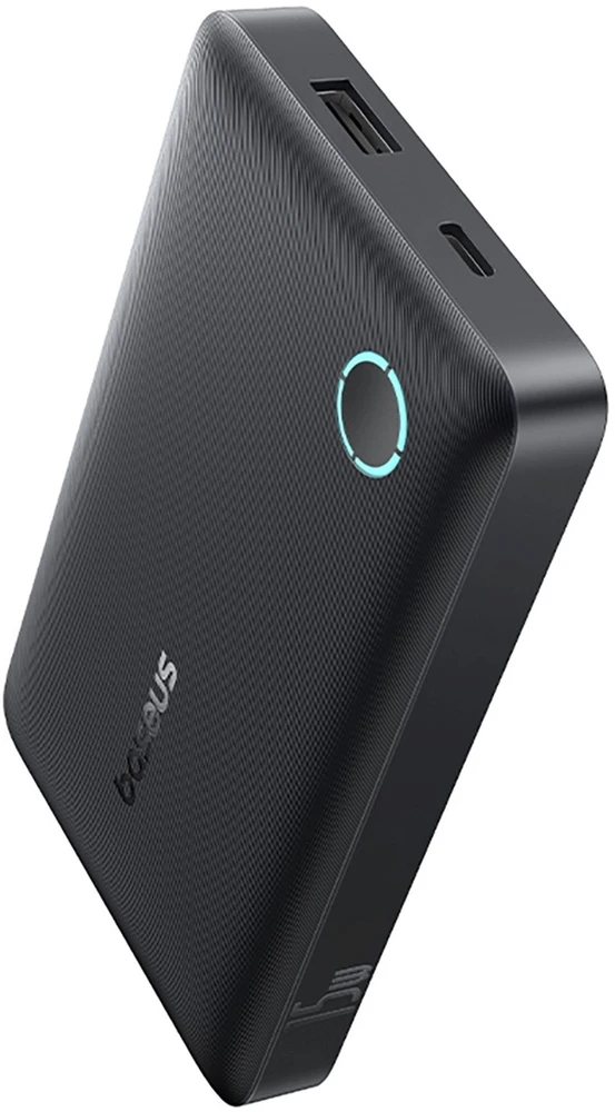 Baseus EnerFill FP11 išorinė baterija (Power Bank) 10000mAh 15W (su juodu Simple USB-C – USB-C 20V/3A 30cm laidu) – juoda