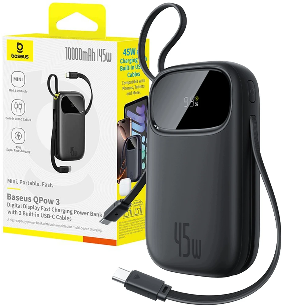 Baseus EnerFill FC31 QPow3 10000 mAh 45W juoda