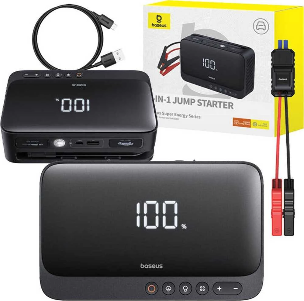 Drėkintuvas Powerbank/Car Jump Starter Baseus Super Energy, 600A (juoda)