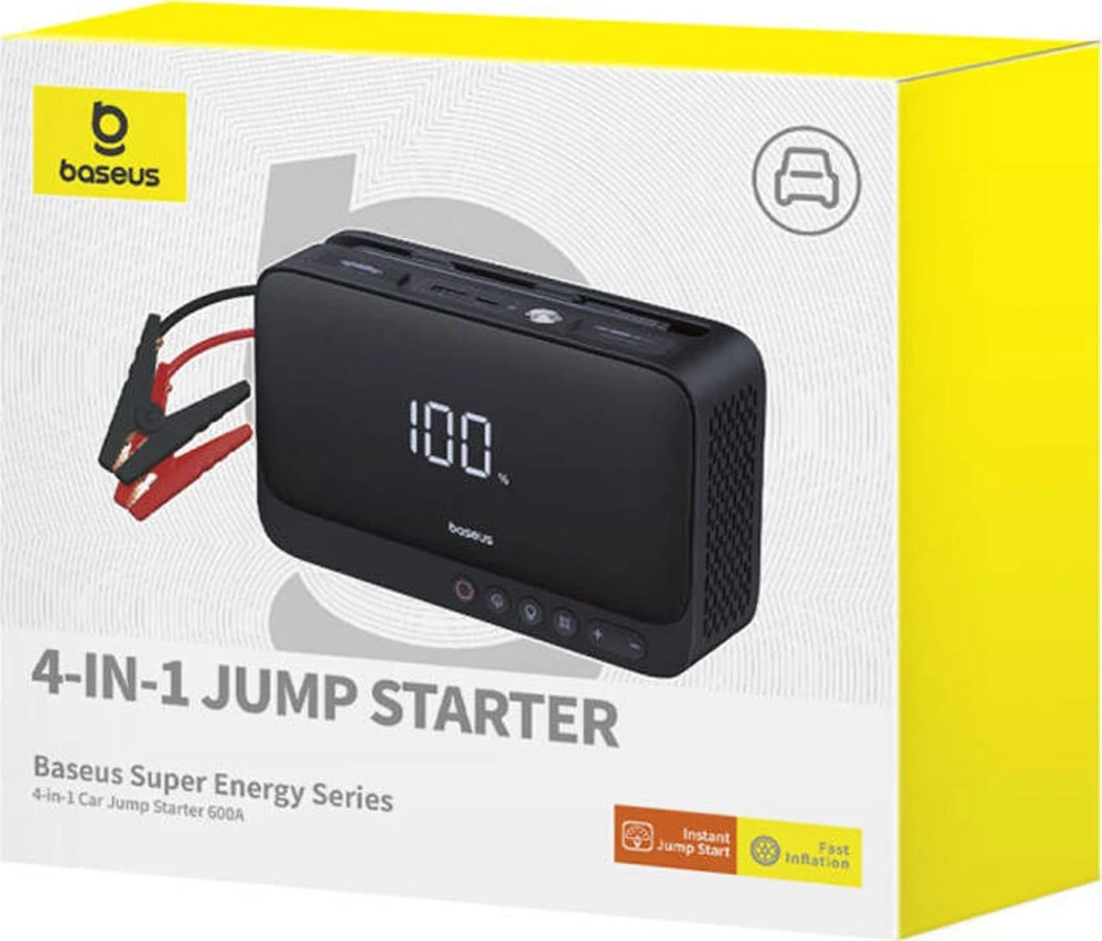 Drėkintuvas Powerbank/Car Jump Starter Baseus Super Energy, 600A (juoda)