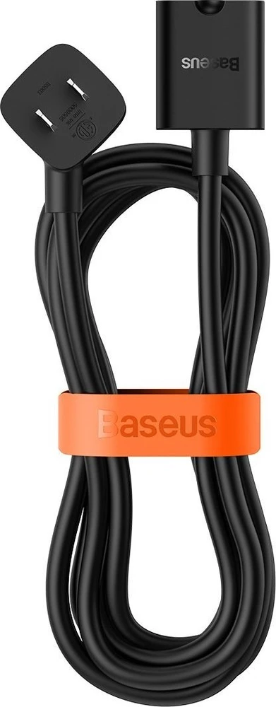 Baseus PowerCombo ilgintuvas su mini elektros lizdų juosta 1 m juoda (tinklo adapteris EU ir UK)(PSMN000301) (187753444)