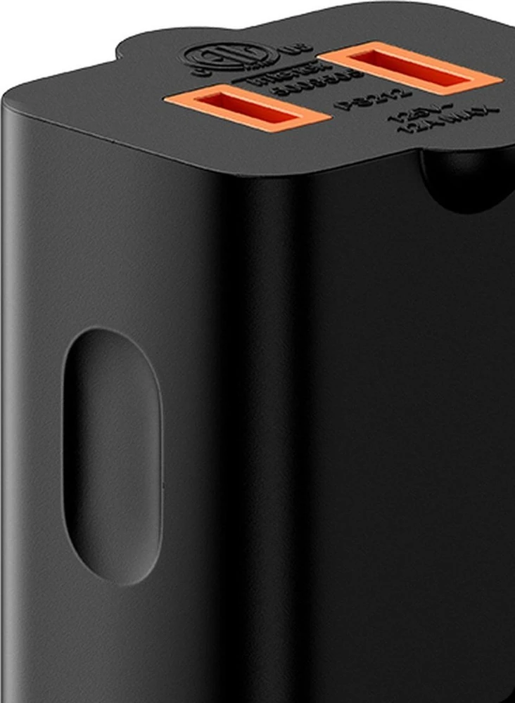 Baseus PowerCombo ilgintuvas su mini elektros lizdų juosta 1 m juoda (tinklo adapteris EU ir UK)(PSMN000301) (187753444)