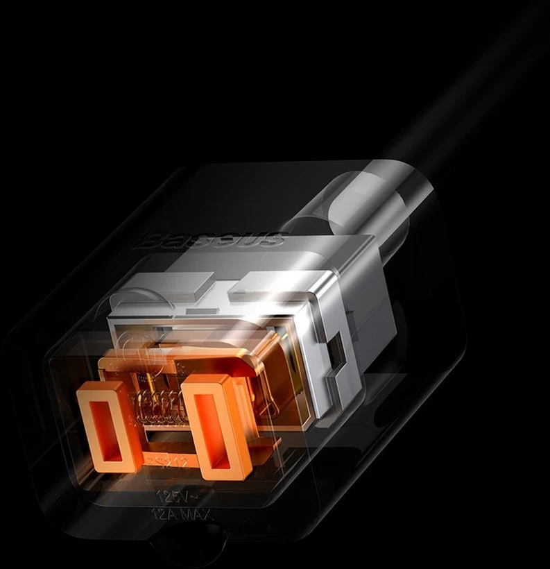 Baseus PowerCombo ilgintuvas su mini elektros lizdų juosta 1 m juoda (tinklo adapteris EU ir UK)(PSMN000301) (187753444)