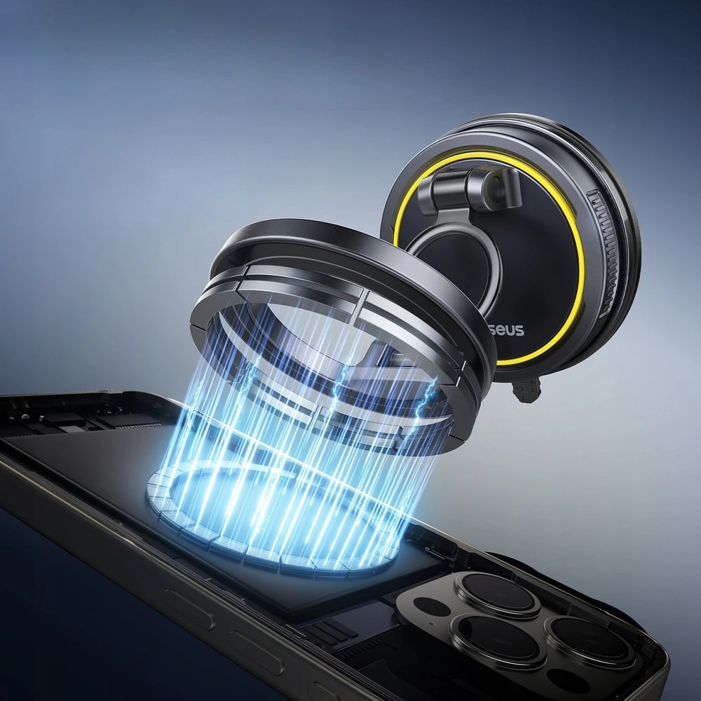 Baseus Automobilinis magnetinis laikiklis telefonams su siurbtuku PrimeTrip VC2 Flex, juodas