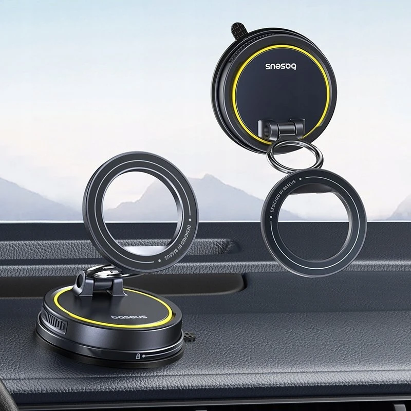 Baseus Automobilinis magnetinis laikiklis telefonams su siurbtuku PrimeTrip VC2 Flex, juodas