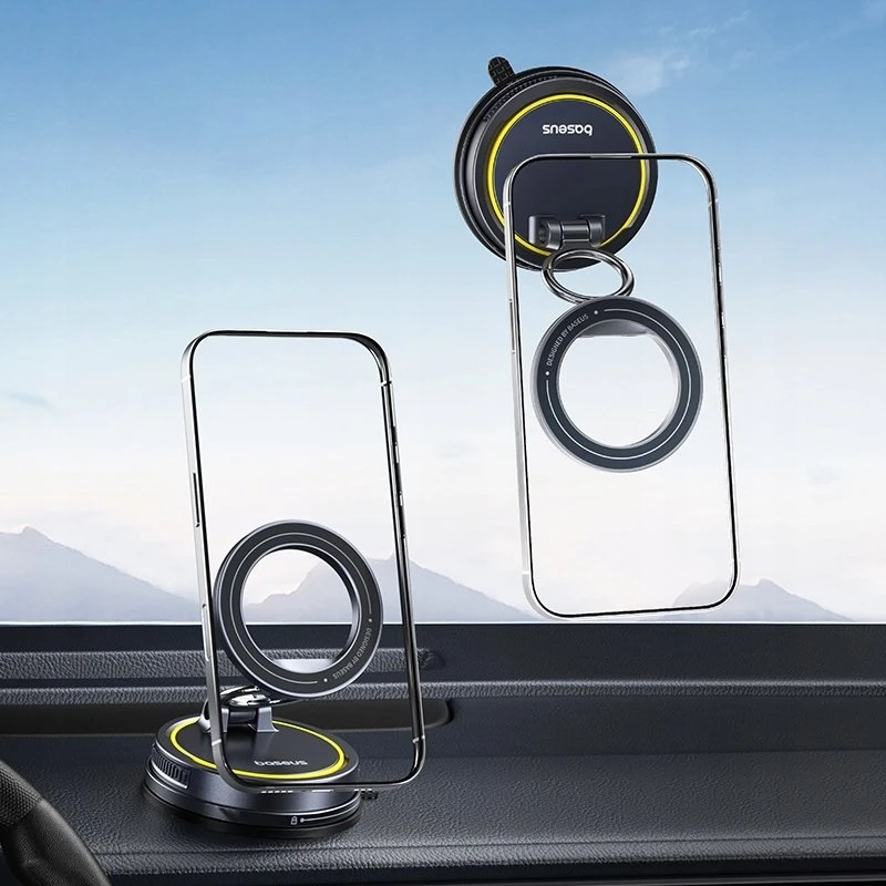 Baseus Automobilinis magnetinis laikiklis telefonams su siurbtuku PrimeTrip VC2 Flex, juodas