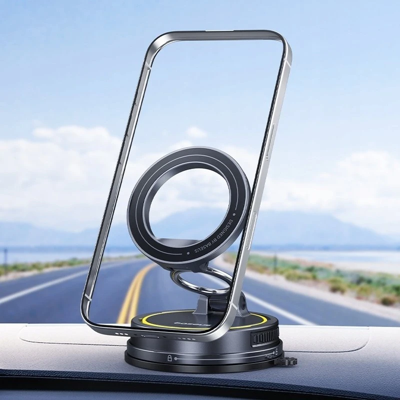Baseus Automobilinis magnetinis laikiklis telefonams su siurbtuku PrimeTrip VC2 Flex, juodas