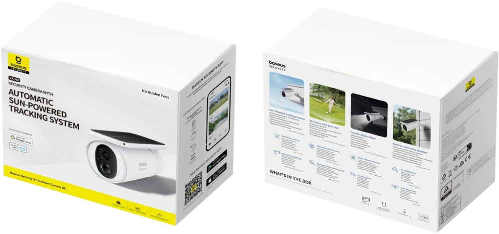 Baseus Security S1 2K lauko kamera – baltos spalvos