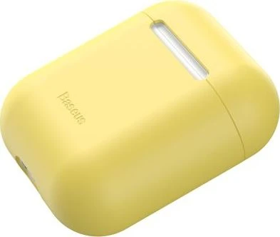 Dėklas Baseus Ultrathin Silica Gel Airpods 1/2 geltonas