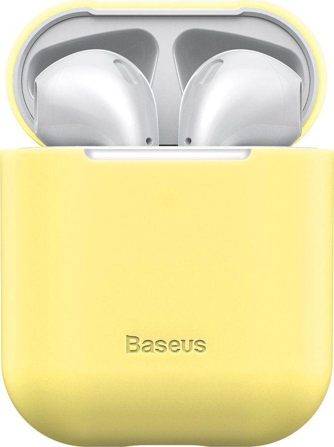 Dėklas Baseus Ultrathin Silica Gel Airpods 1/2 geltonas