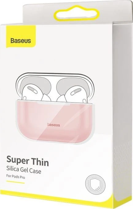 „Baseus“ silikagelio dėklo apsauga, skirta „Apple Airpods Pro“, rožinė (WIAPPOD-ABZ04)