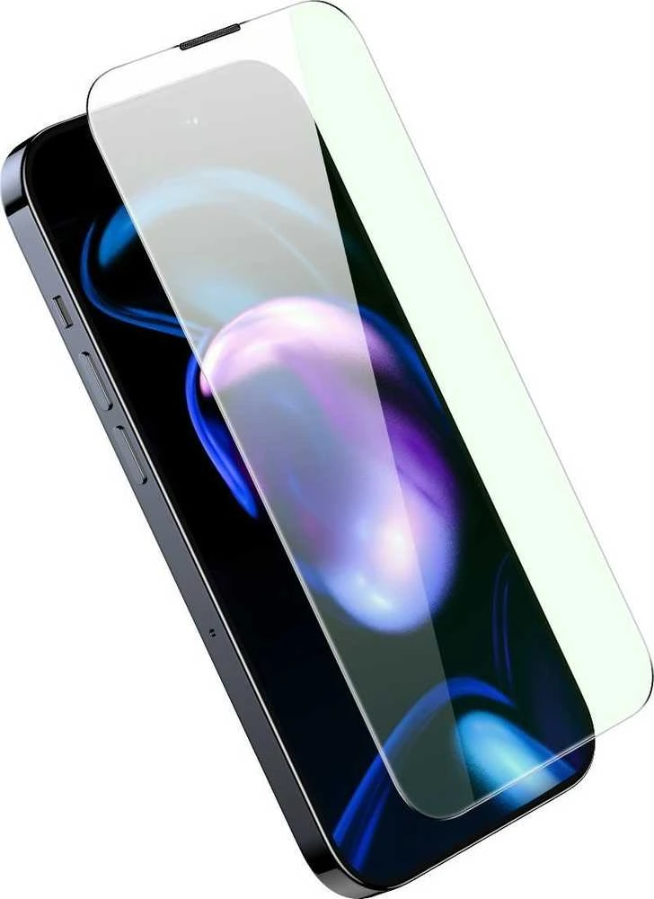 Baseus viso ekrano Apsauginis stiklas Apple iPhone 14 Pro su Anti Mėlyna šviesos filtru ir 0,3 mm garsiakalbio dangteliu + montavimo rėmeliu