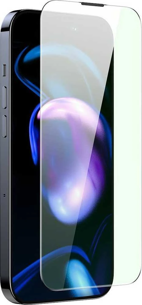 Baseus viso ekrano Apsauginis stiklas Apple iPhone 14 Pro su Anti Mėlyna šviesos filtru ir 0,3 mm garsiakalbio dangteliu + montavimo rėmeliu