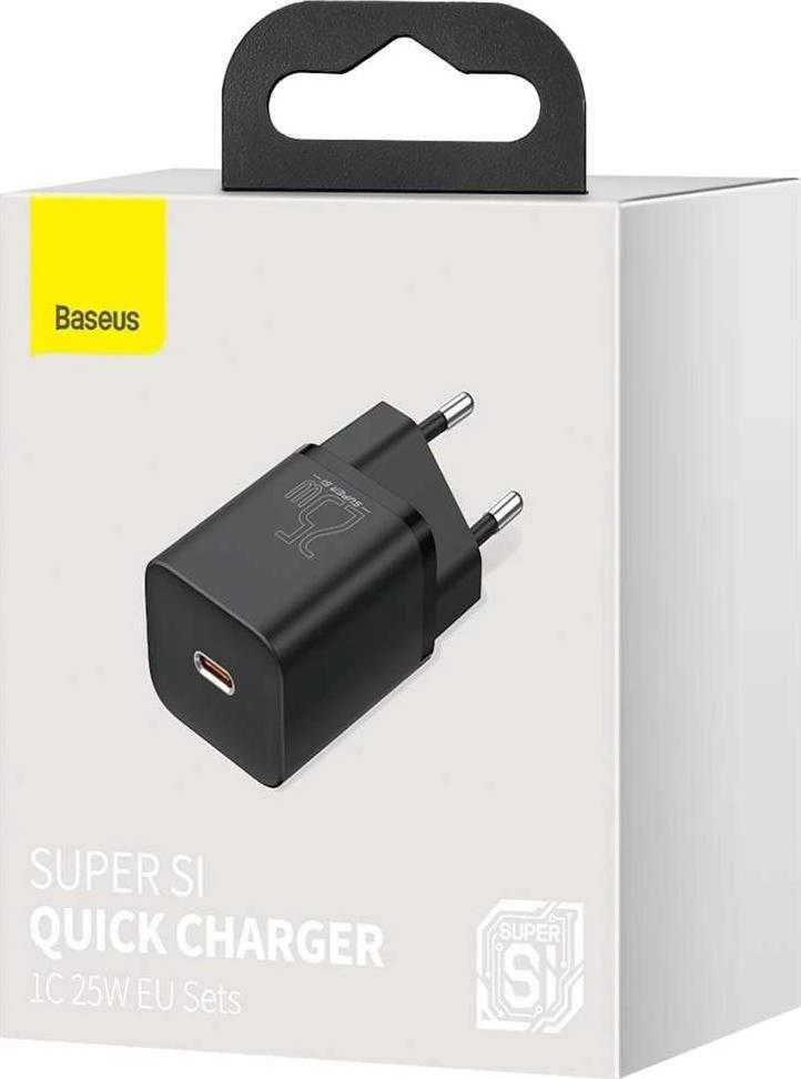 Baseus kelioninis įkroviklis Super Si 1C greitasis įkroviklis 25W EU juodas (CCSP020101)