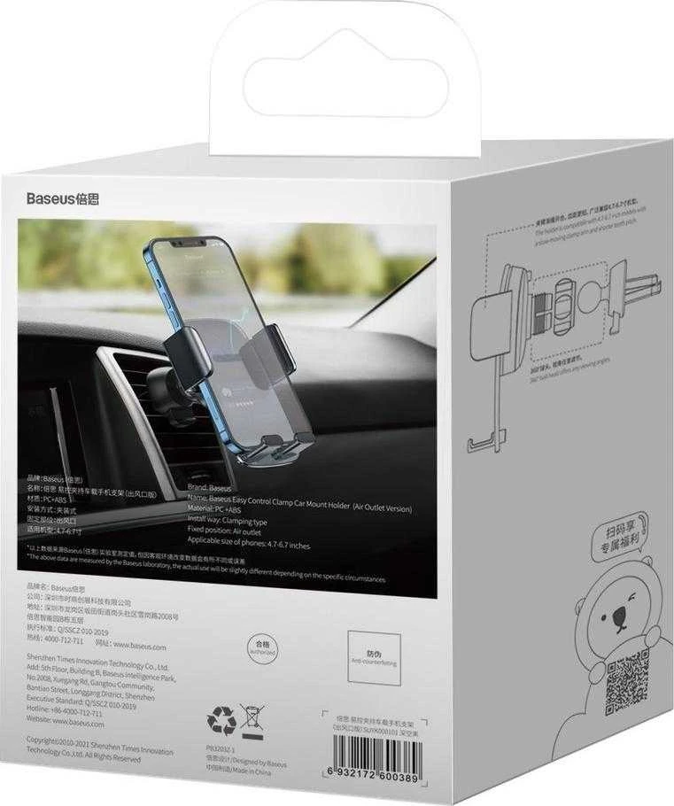 Baseus Easy Control Clamp automobilinis laikiklis - juodas