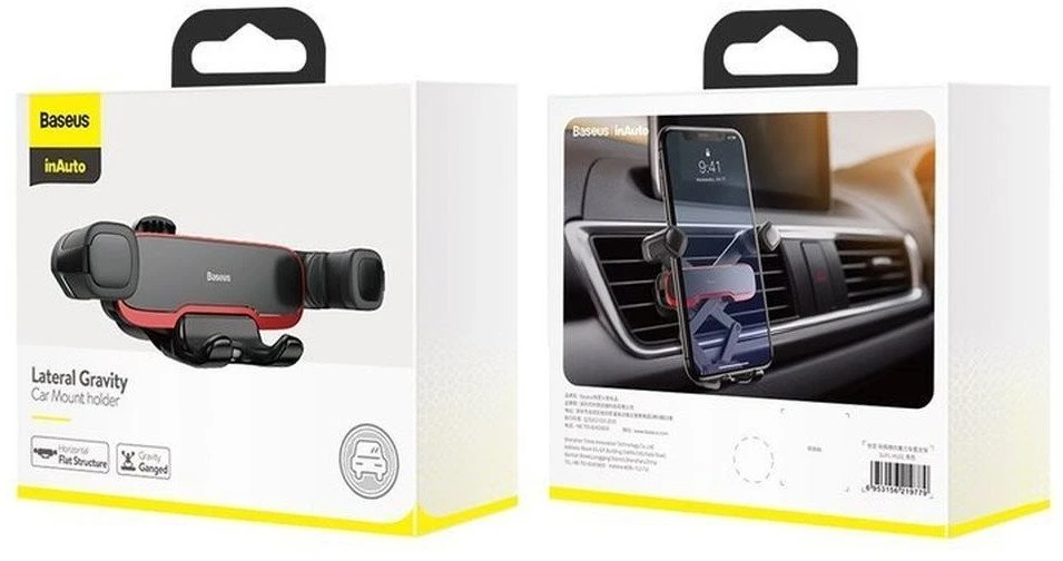 Baseus automobilinis laikiklis Mr Hui juodas, skirtas tvirtinti prie automobilio grotelių