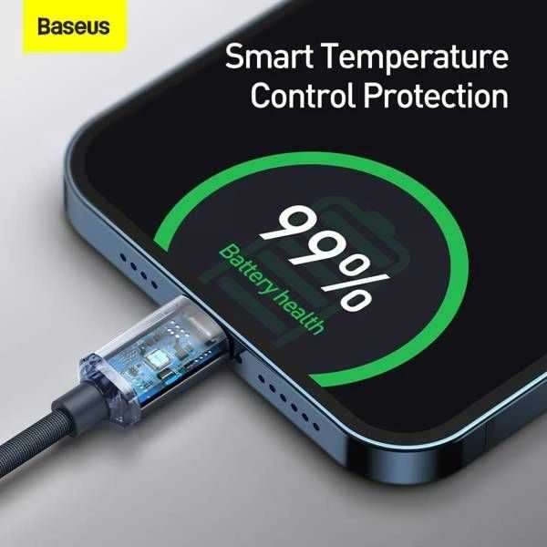 Baseus Crystal kabelis USB-C - Lightning 20W PD 1.2m - Juodas