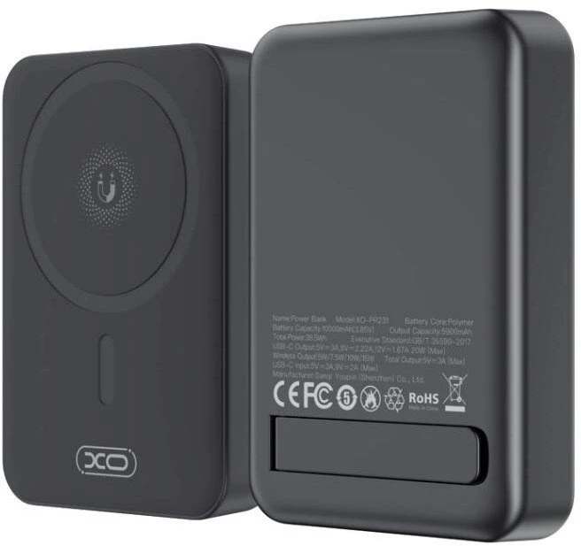 XO išorinė baterija magnetinė PR231 20W 10000mAh balta skirta MagSafe