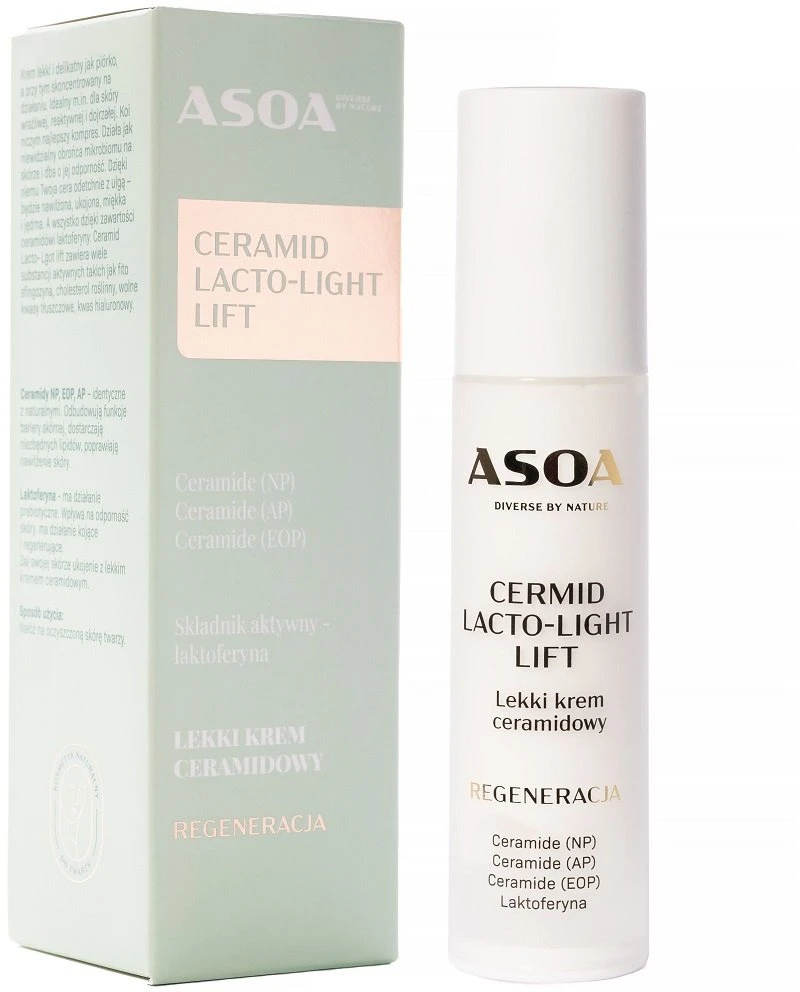 Basiclab Asoa Ceramid Lacto-Light Lift lengvas keramidų kremas 50 ml