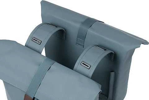Basil Dviračio kuprinė miesto dviguba CITY DOUBLE PANNIER BAG 28-32L, Universal Bridge System, grafito mėlyna