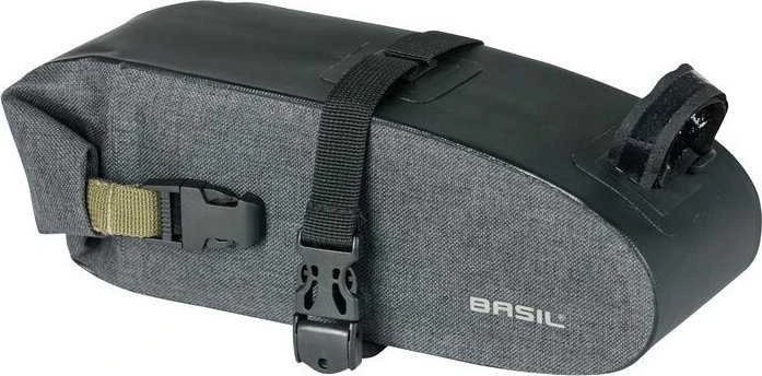 Basil NAVIGATOR STORM balnelio krepšys 1,5 l, su dirželiu, vandeniui atsparus pilkas juodas (NAUJIENA 2024)