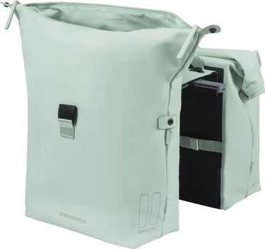 Basil SOHO DOUBLE PANNIER BAG NORDLICHT MIK, MIK System (paruošta naudoti) 41L 100% vandeniui atsparus pastelinis žalias apšvietimas Nordlicht Technolog