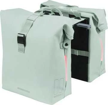 Basil SOHO DOUBLE PANNIER BAG NORDLICHT MIK, MIK System (paruošta naudoti) 41L 100% vandeniui atsparus pastelinis žalias apšvietimas Nordlicht Technolog