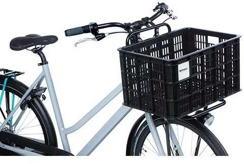 Plastikinė dviratė dėžė Basil - Dviratė modelis Crate - Juoda - Palaikymas pridedamas - 25L - Poilsio dviratis