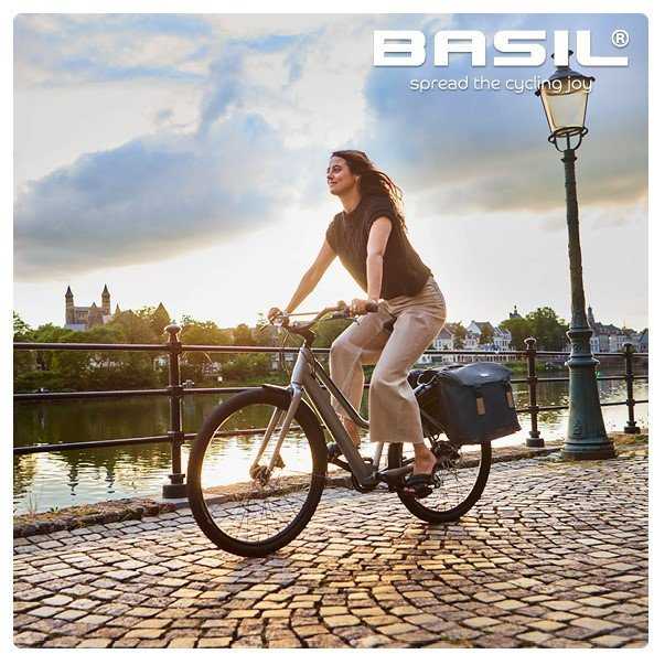 Basil Bagažinės krepšys BASIL ELEGANCE DOUBLE PANNIER BAG 40-49 Universal Bridge System, neperšlampamas taupe chateau