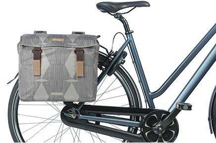 Basil Bagažinės krepšys BASIL ELEGANCE DOUBLE PANNIER BAG 40-49 Universal Bridge System, neperšlampamas taupe chateau