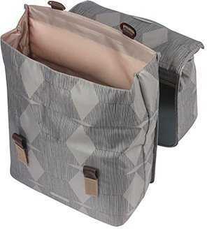 Basil Bagažinės krepšys BASIL ELEGANCE DOUBLE PANNIER BAG 40-49 Universal Bridge System, neperšlampamas taupe chateau