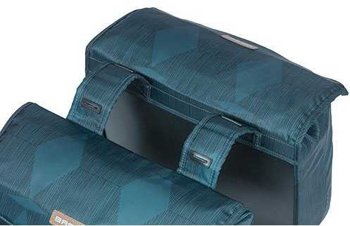 Basil Dviejų skyrių bagažinės krepšys BASIL ELEGANCE DOUBLE PANNIER BAG 40-49 Universal Bridge System, vandeniui atsparus estate mėlynas