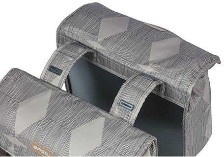 Basil Bagažinės krepšys BASIL ELEGANCE DOUBLE PANNIER BAG 40-49 Universal Bridge System, neperšlampamas taupe chateau