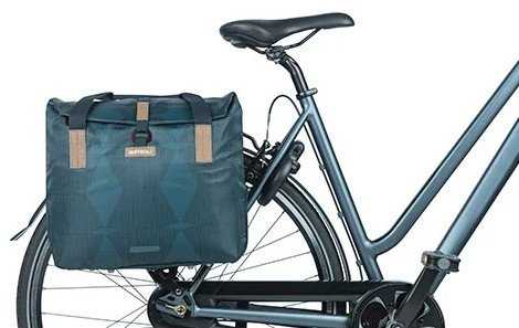 Basil Bagažinės krepšys BASIL ELEGANCE BICYCLE SHOPPER 20-26L Hook On System, atsparus vandeniui estate mėlynas