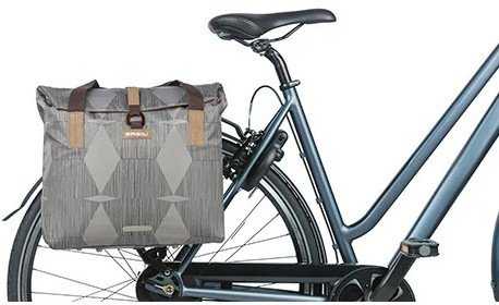 Basil Bagažinės krepšys BASIL ELEGANCE BICYCLE SHOPPER 20-26L Hook On System, atsparus vandeniui chateau taupe