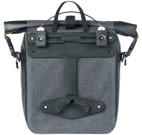 Basil Vienkartinė sakvoji BASIL NAVIGATOR STORM SINGLE PANNIER BAG MIK SIDE M 12-15 L, MIK System (paruošta naudoti) atspari vandeniui pilka juoda (NAUJA)