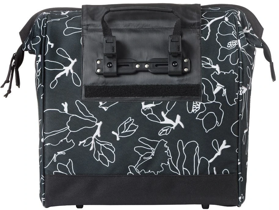 Basil Miesto kuprinė vienvietė BASIL GRAND FLOWER BICYCLE SHOPPER 23L, MIK Hooks System, juoda