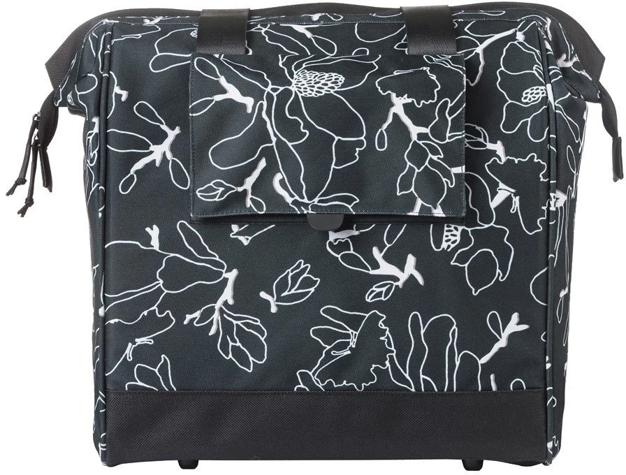 Basil Miesto kuprinė vienvietė BASIL GRAND FLOWER BICYCLE SHOPPER 23L, MIK Hooks System, juoda