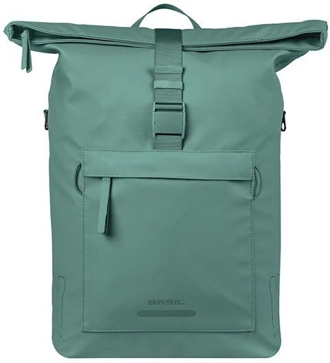 Baziliko rankinė per petį BASIL BROOKLYN 17 l, MIK kabliukai, sidabriškai žalia