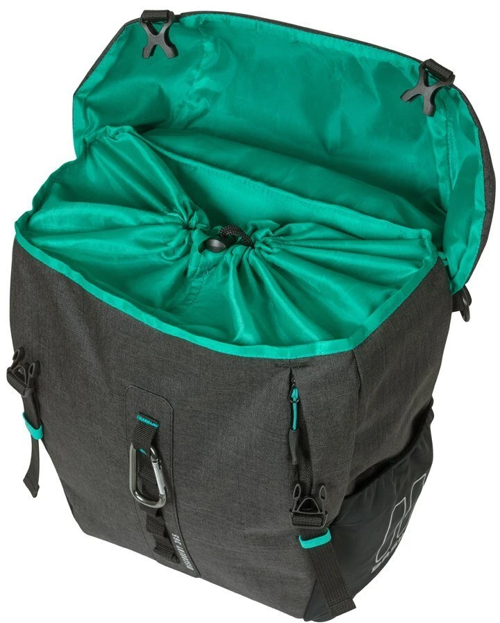 Basil Baziliko krepšys-maišelis „DISCOVERY 365D SINGLE PANNIER BAG M 9L“, MIK kabliukų sistema, juodas, „melee“ (BAS-18283)