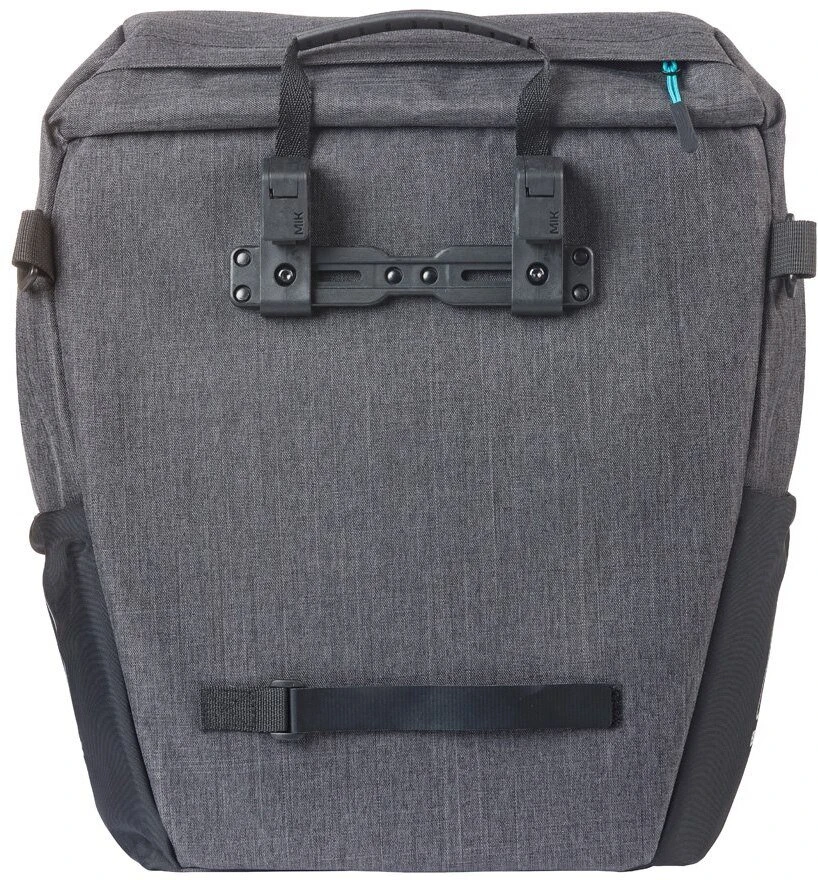 Basil Baziliko krepšys-maišelis „DISCOVERY 365D SINGLE PANNIER BAG M 9L“, MIK kabliukų sistema, juodas, „melee“ (BAS-18283)